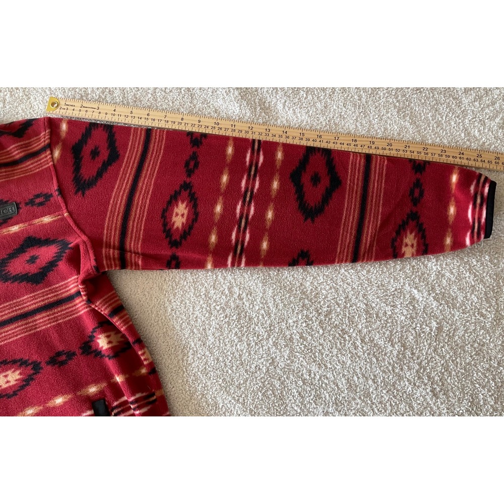 Cinch Red Aztec Southwestern Snap Neck Polar Fleece Pullover Jacket Size M - Picture 10 of 11